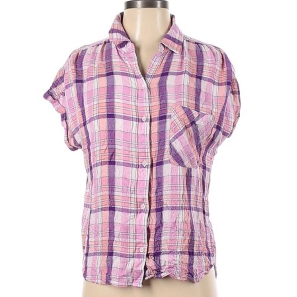 Cloth & Stone Plaid Short-Sleeved Button-Down Shirt